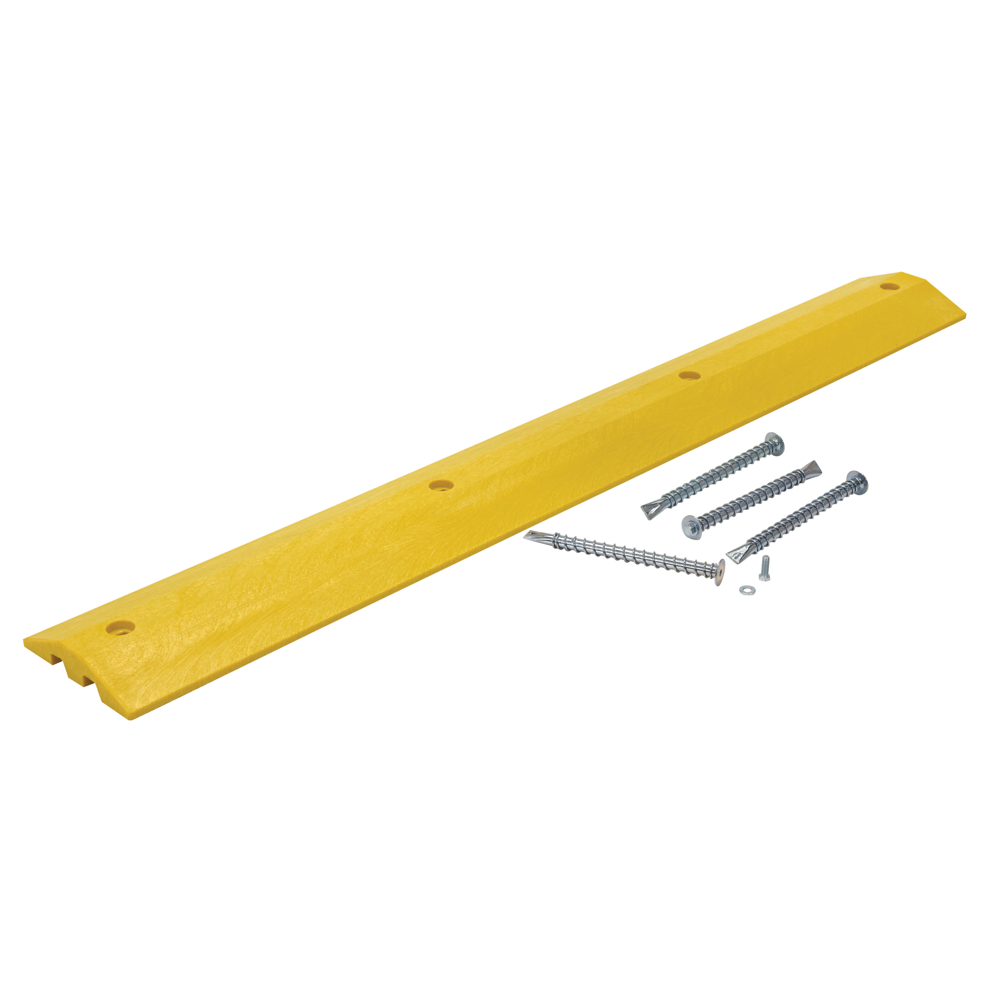 Vestil Plastic Speed Bump Heavy Duty Asphalt Hardware 72 In. x 10 In. x 2 In. Yellow